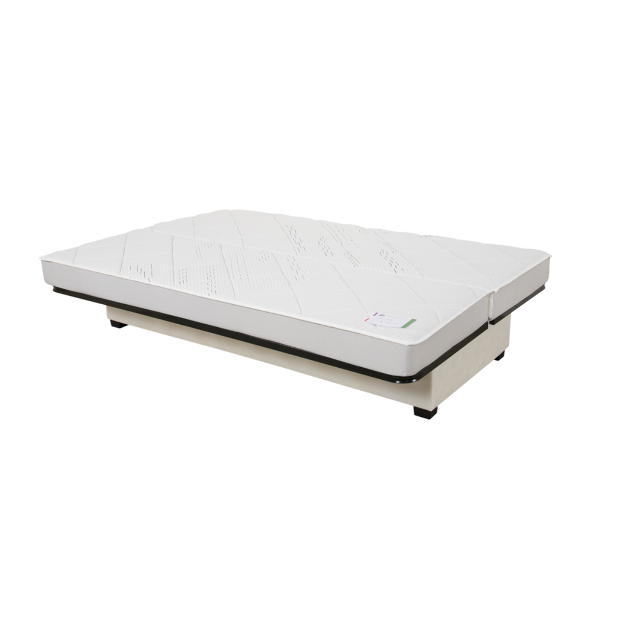 Canapé convertible Noah, matelas Simmons, 130 x 190 cm, 2 coussins offerts, gris
