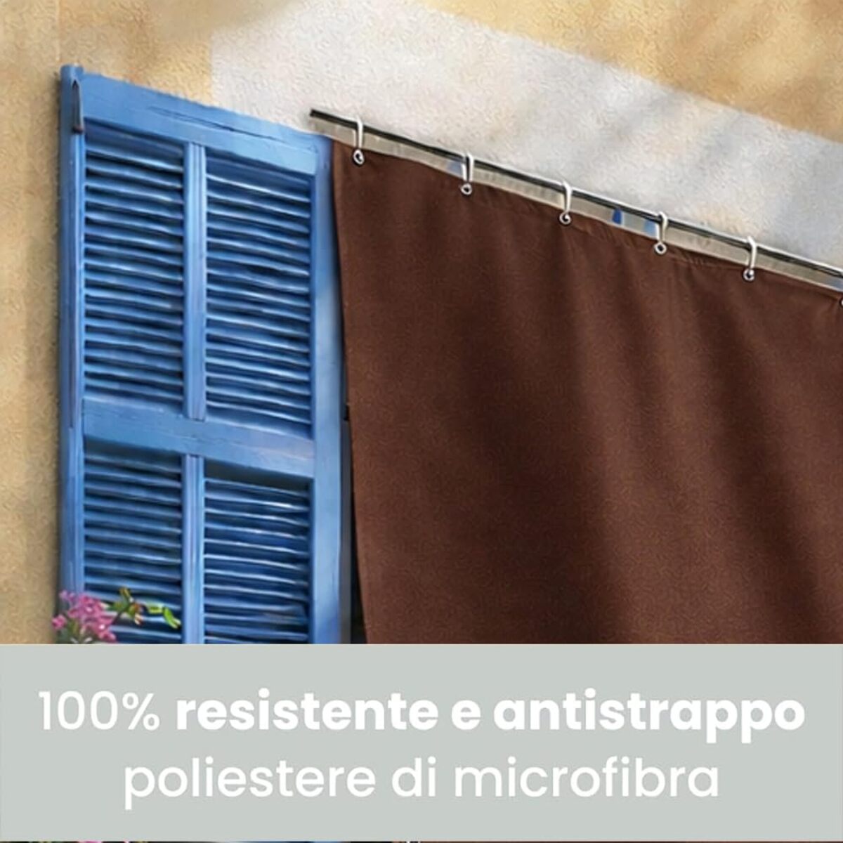 Intrecci Tenda da Sole per Esterno Impermeabile a Caduta con Occhielli, Marrone