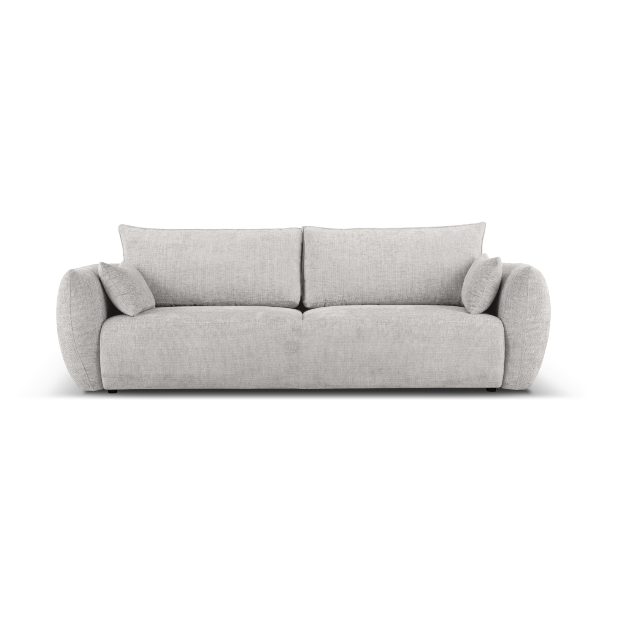 Canapé convertible avec coffre de rangement "Matera" 3 places en chenille gris clair