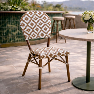 Lot de 2 chaises d'extérieur  avec effet rotin tressé beige SCALA