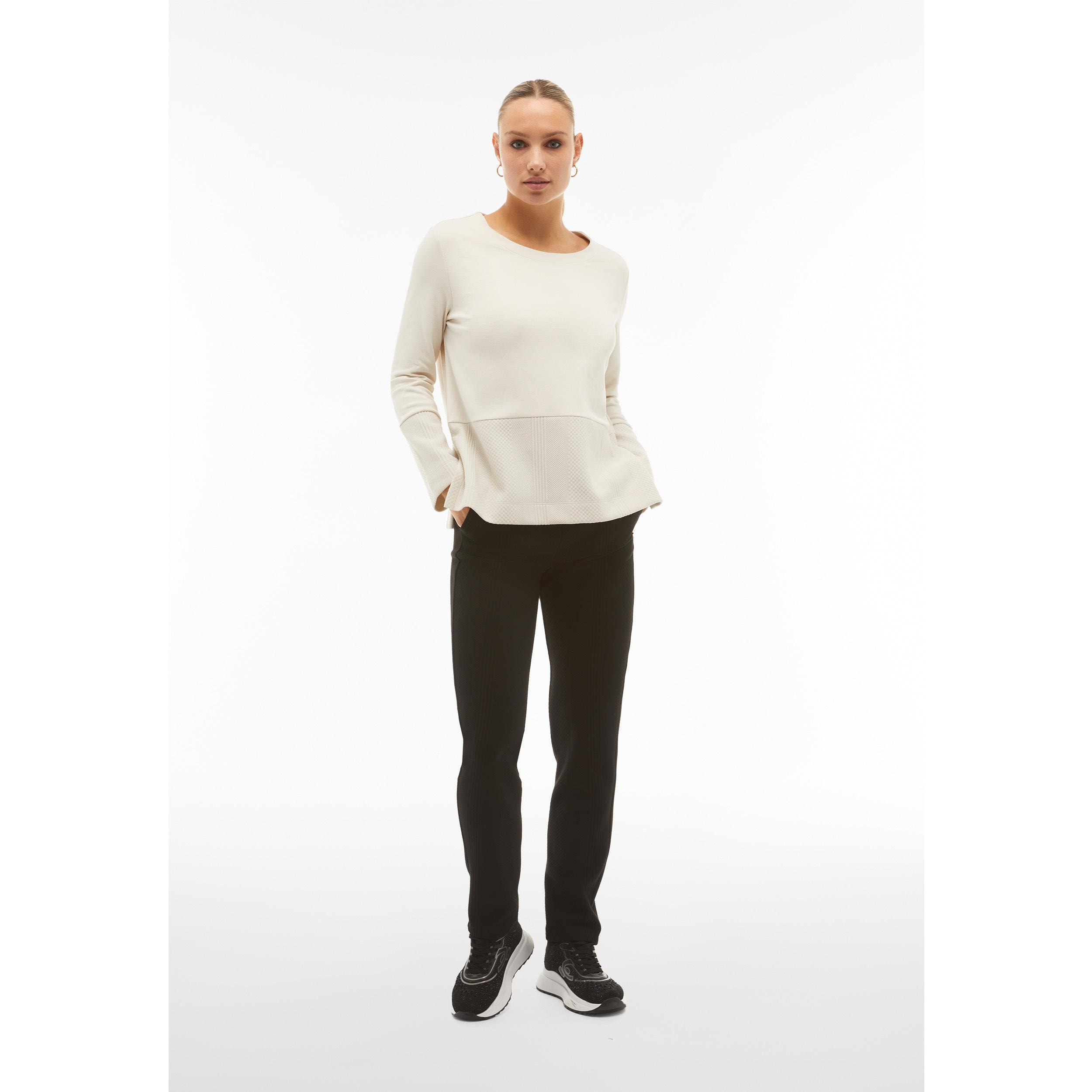 Pantaloni in felpa bonded effetto lana a trecce