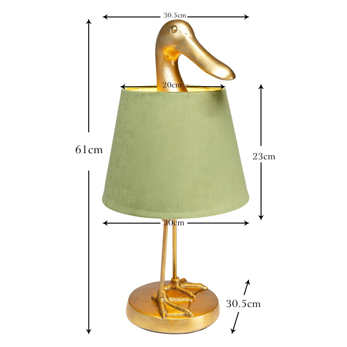 Lampe canard dorée et verte Kare Design