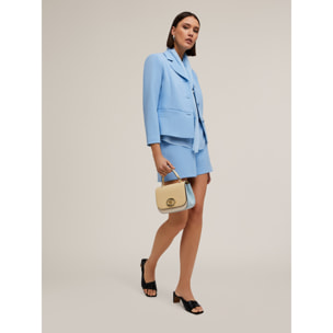 Motivi - Blusa senza maniche con sciarpa plissé - Azzurro