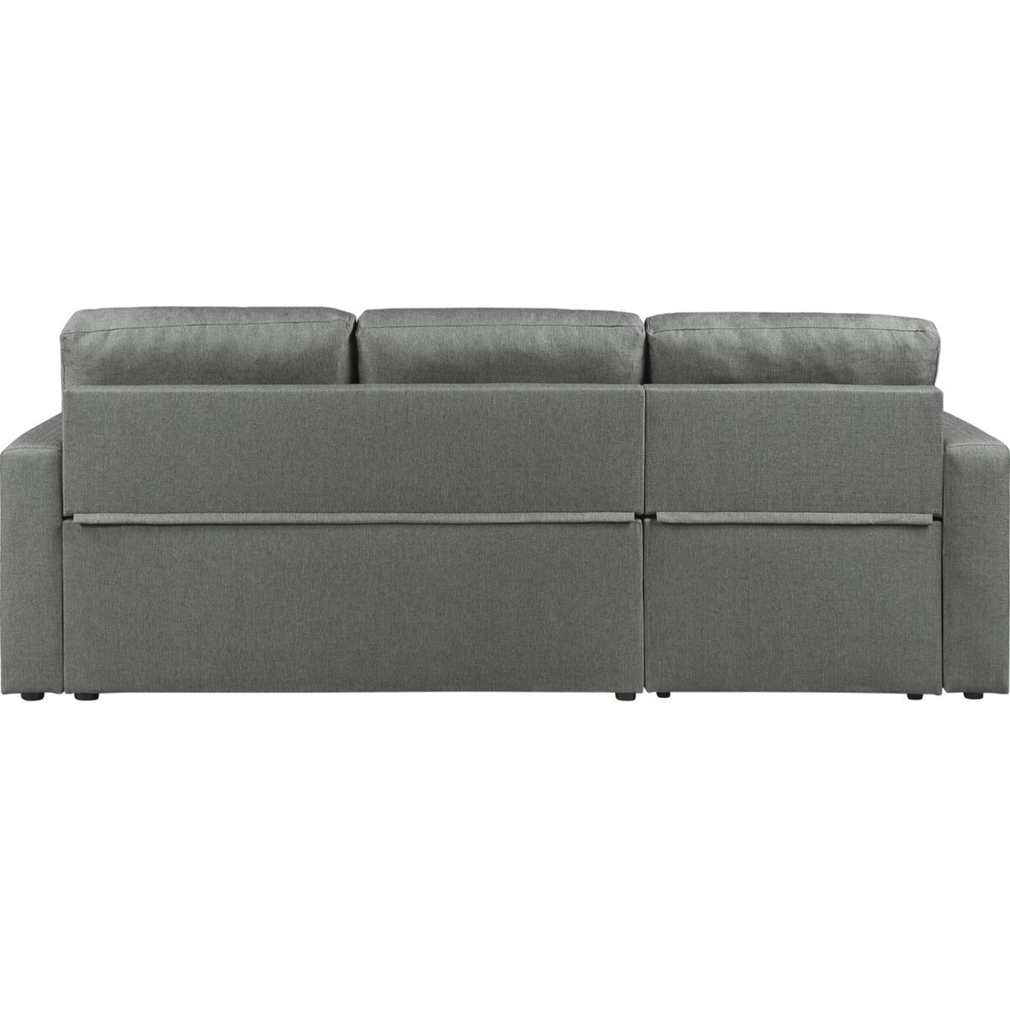 Canapé d'angle convertible/réversible style bubble "Alain" - 3 places - Gris