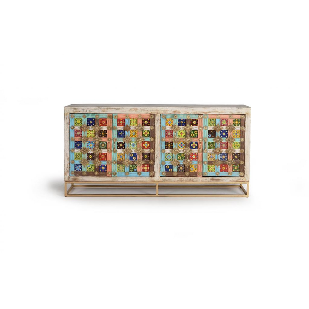 Aparador - Madera de Mango y Metal - 180x40x90cm