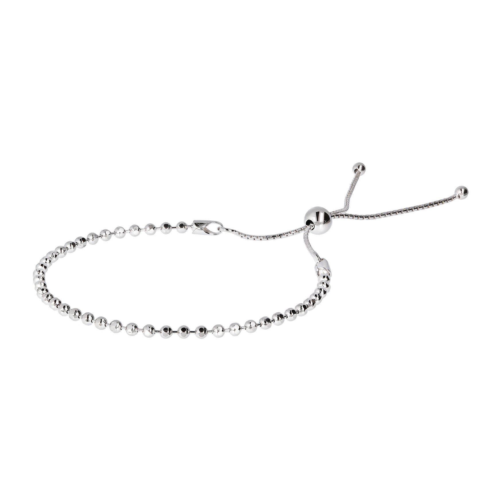 Bracciale con Piccole Sfere in Argento 925 placcato Platino