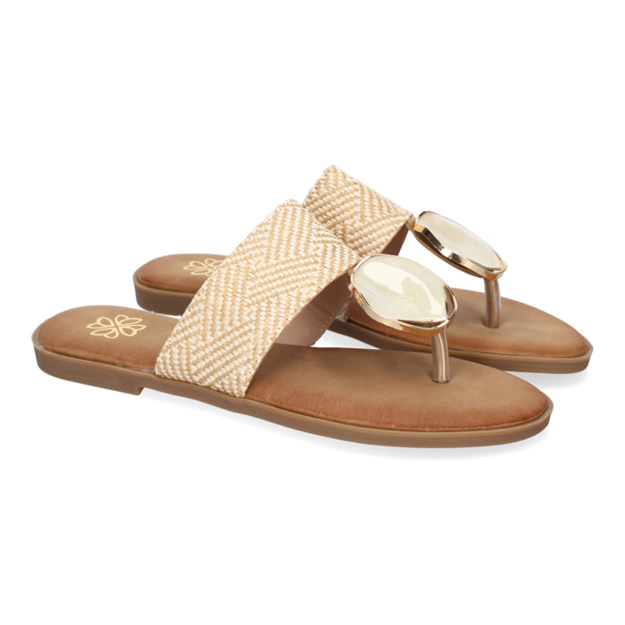 Sandalia Planas de Esclava para Mujer, Comodas y Elegantes, Diseño Moderno con Adornos