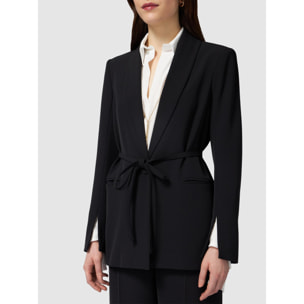 Oltre - Blazer de botonadura simple con cinturón - Negro