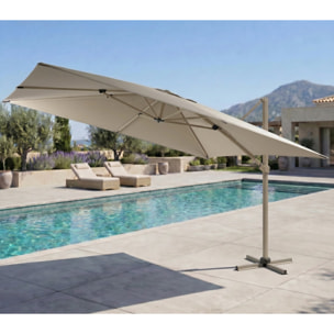Parasol déporté 3.5x2.6m - beige et lin - DIAMANT