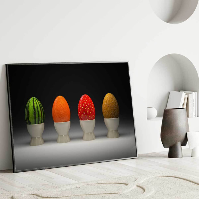 Affiche encadrée fruits artistiques Affiche + cadre en métal - Noir