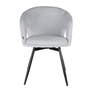 Chaise rotative 180° en tissu doux avec accoudoirs - AMBRE