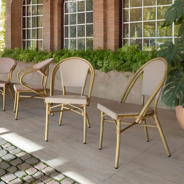 Lot de 2 chaises d'extérieur beige avec structure aluminium AMALFI