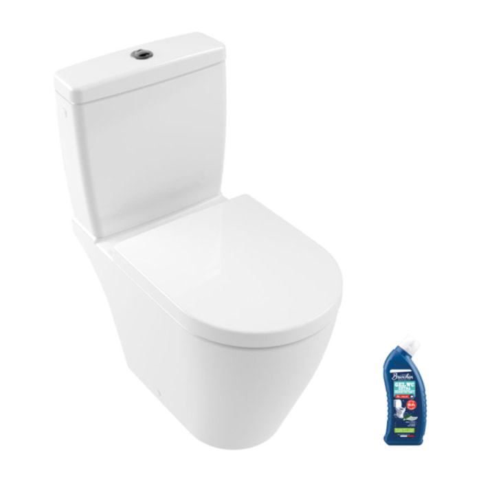WC à poser sans bride Avento avec abattant frein de chute déclipsable + nettoyant Briochin