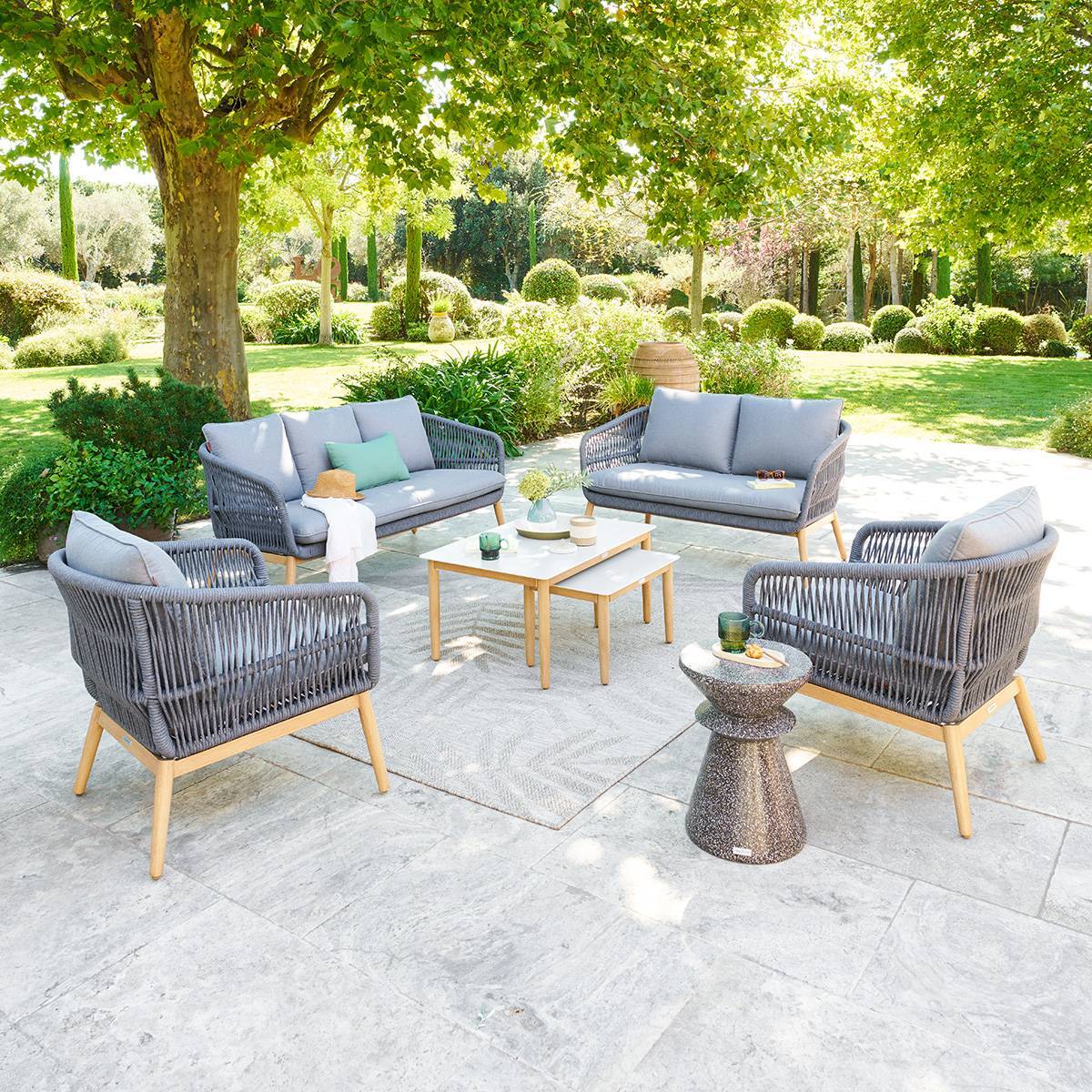 Salon de jardin Orissa 5 places gris