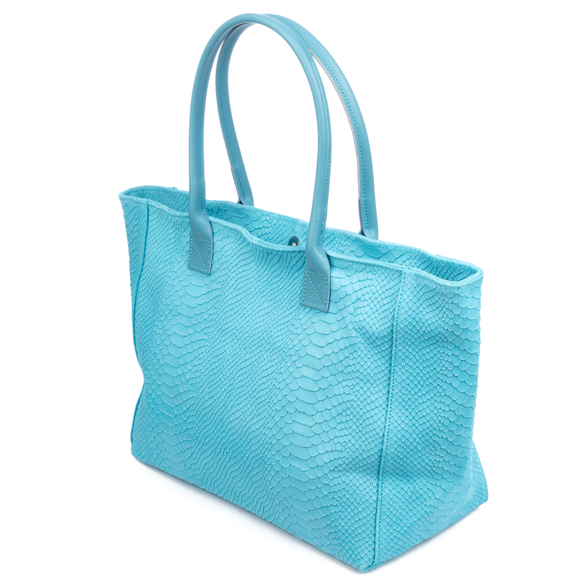 Avola bolso de hombro mujer. Piel auténtica Gamuza grabado serpiente.