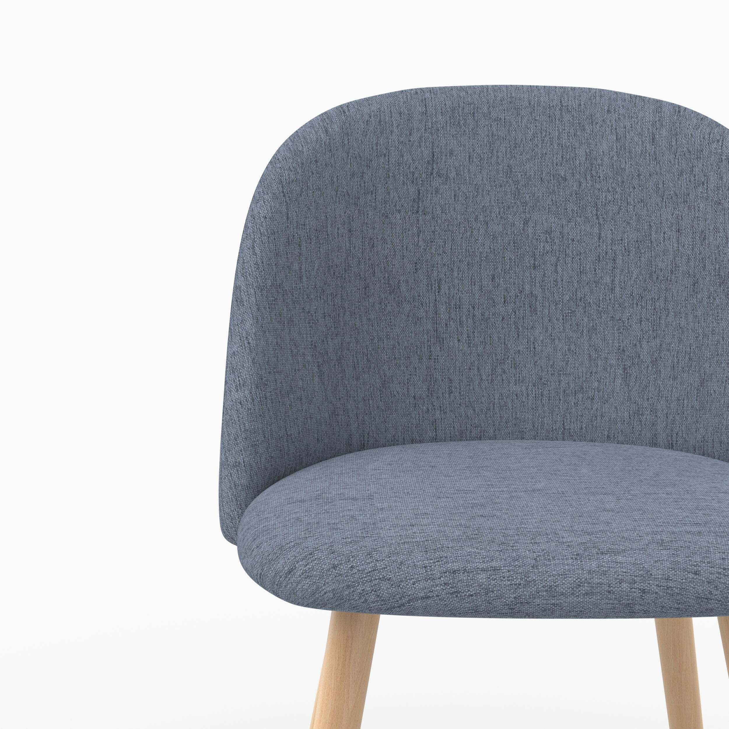 Lot de 2 chaises en tissu bleu marine et pieds en métal - Cozy