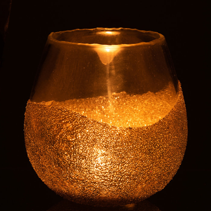 J-Line bougeoir 1/2 Perles Rond - verre - or - medium