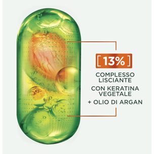 Maschera Lisciante Fructis Lisci Cheratina per Capelli Crespi con Olio Argan Liscio Setoso Luminoso - Barattolo da 370ml