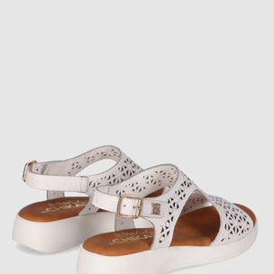 Sandalias de Piel - Blanco - Tacón: 3 cm
