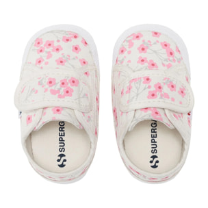 Sneakers Superga Bambina Bianco 4006 BABY STRAP CHERRY FLOWERS