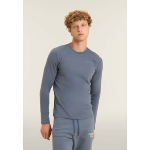 T-shirt manica lunga in cotone con logo lato cuore