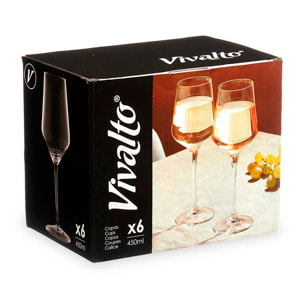 PACK 6 CALICI DA VINO CONICI 450ML