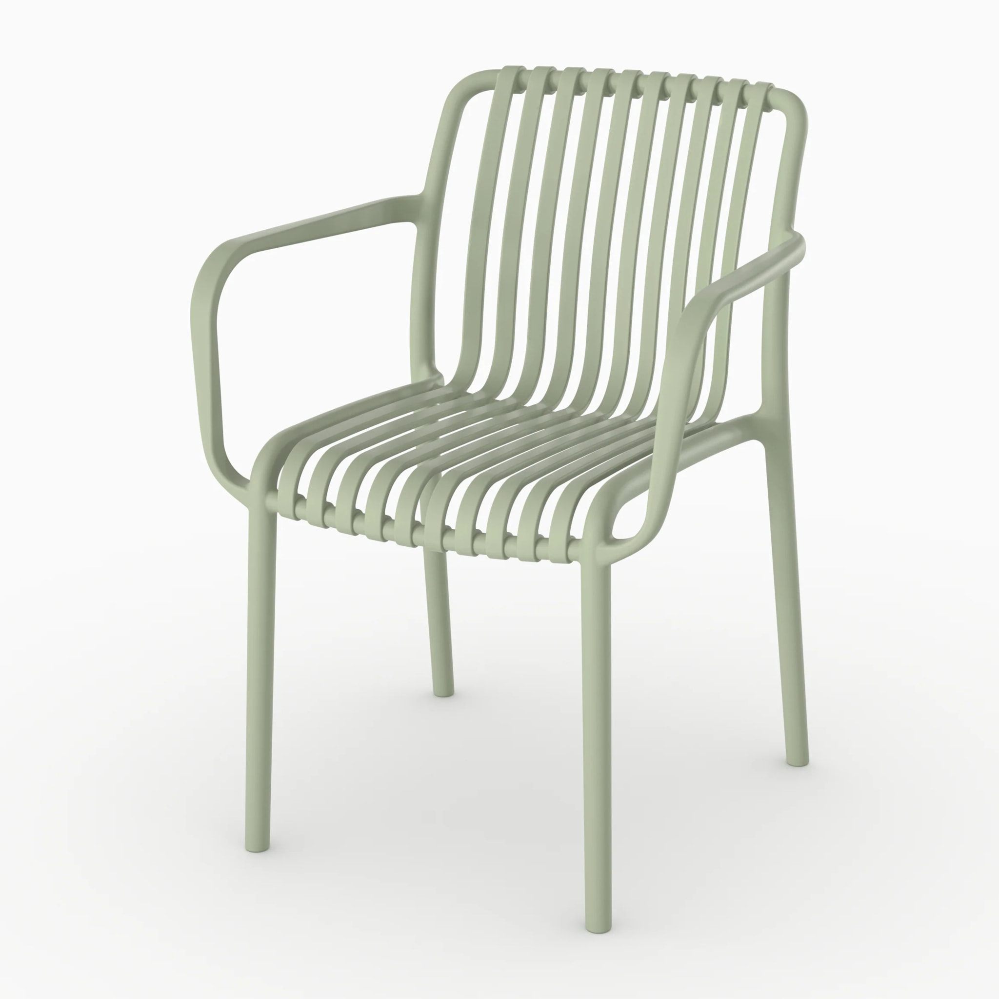 Lot de 2 chaises de jardin empilables en plastique vert pastel - Ivy