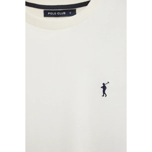 Maglietta ecrù a maniche corte e ricamo Rigby Go