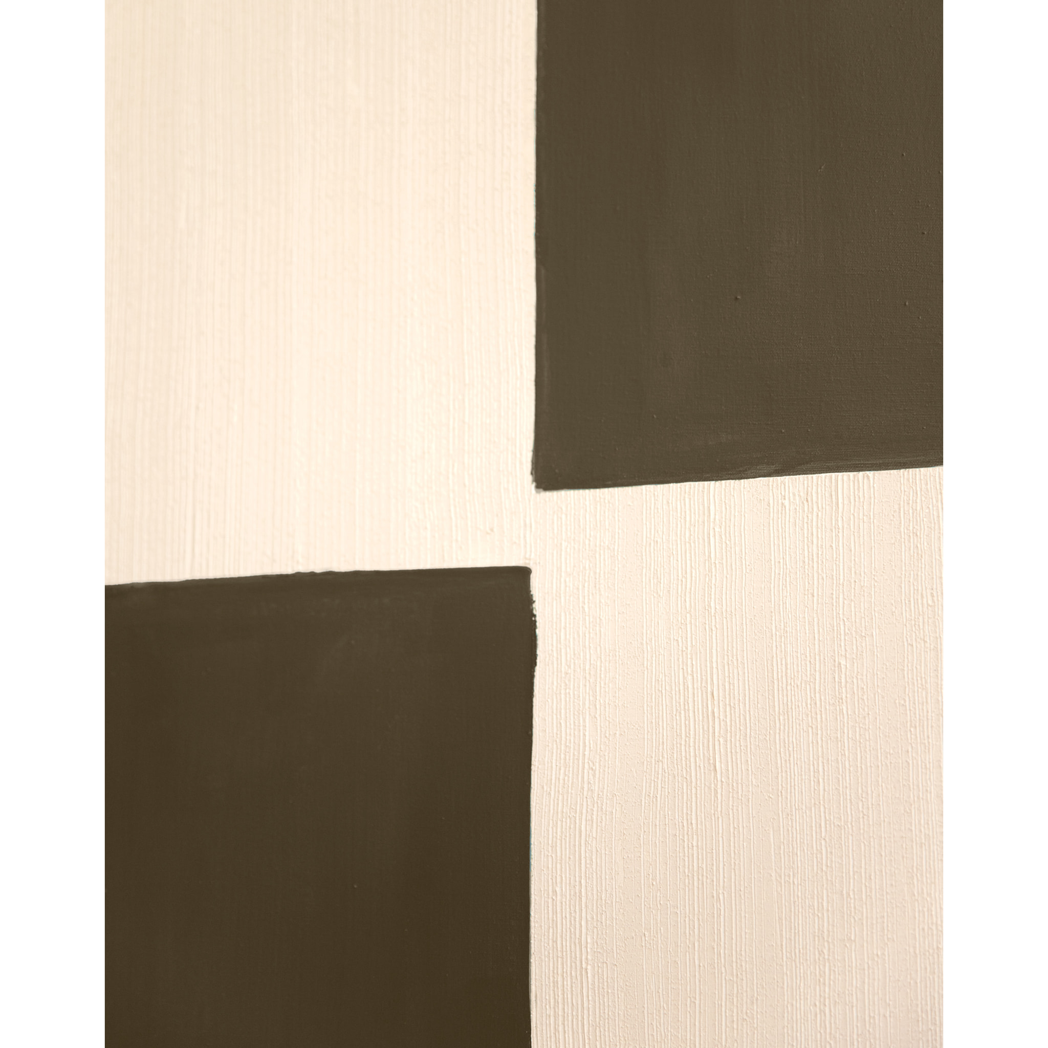 Tableau marron et blanc décoratif sur coton avec cadre en bois peint à la main à la peinture à l'huile en différentes tailles