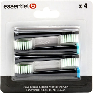 Brossette dentaire ESSENTIELB pack 4 brossettes noir pour Pulselux