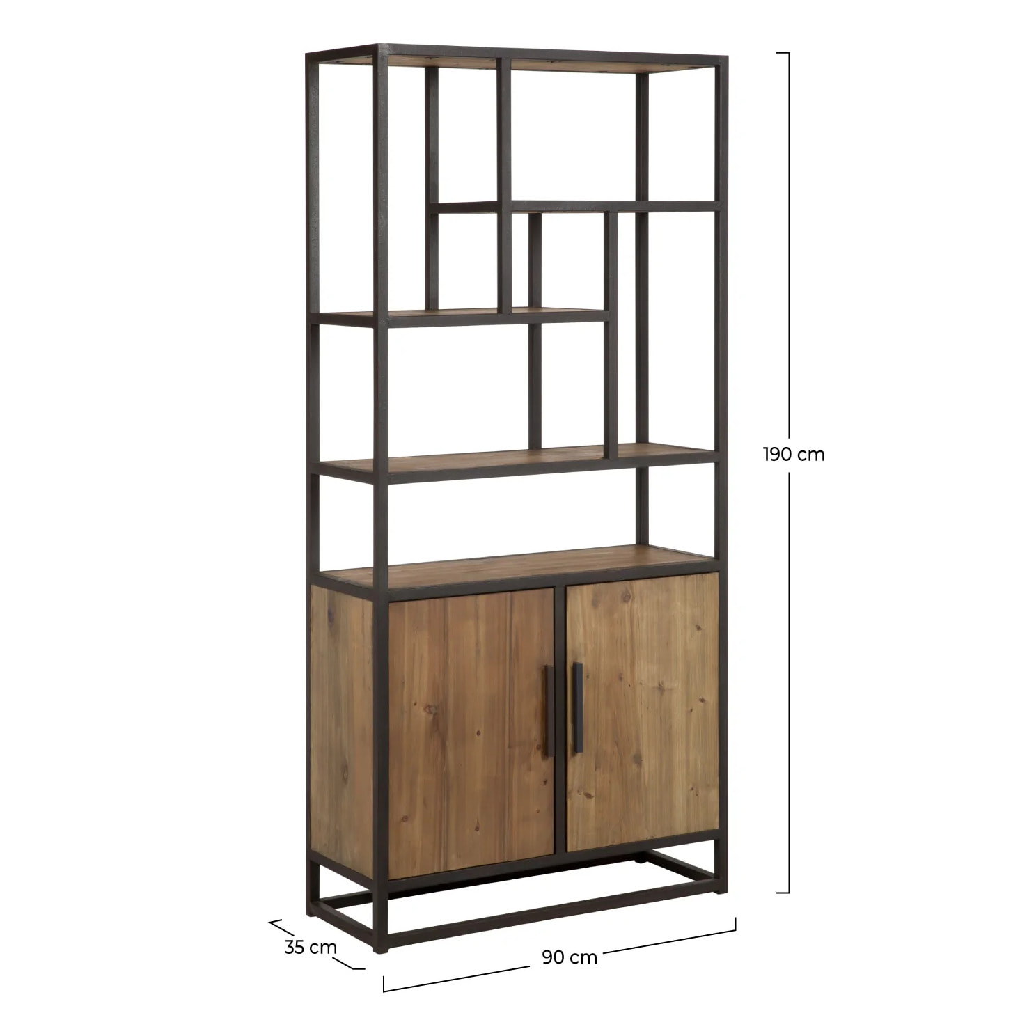 Etagère en bois de cèdre recyclé et métal - Raffi