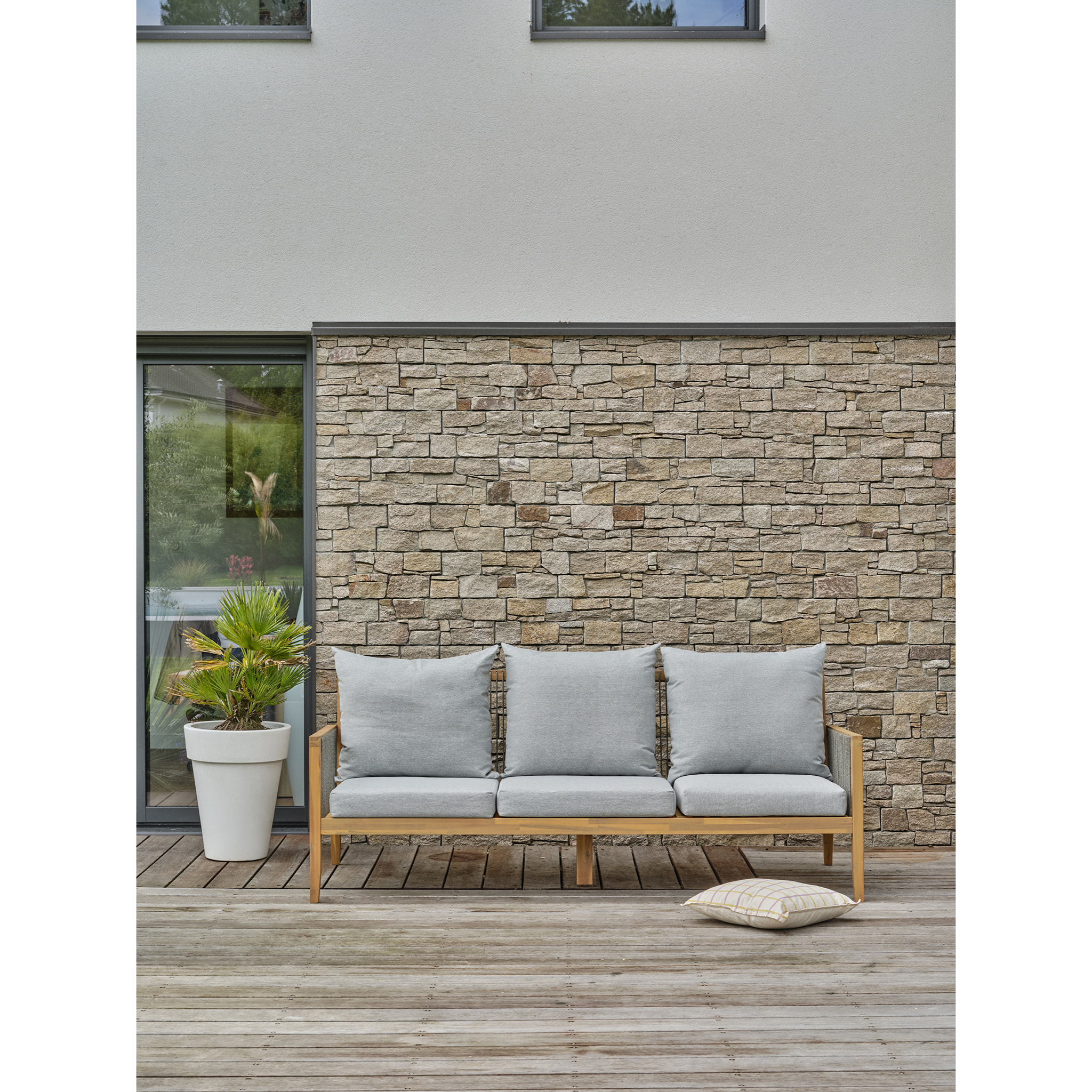 FUNA - Salon de jardin bas en acacia