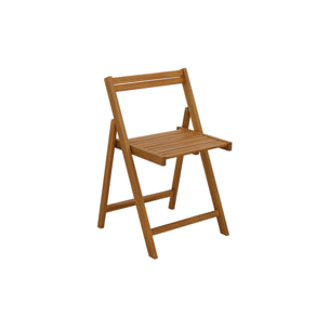 Set de 2 chaises pliantes et 1 table de balcon rabattable avec rangement en bois massif PRADO