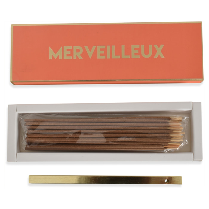 Coffret de 30 bâtonnets d'encens avec support - Pêche