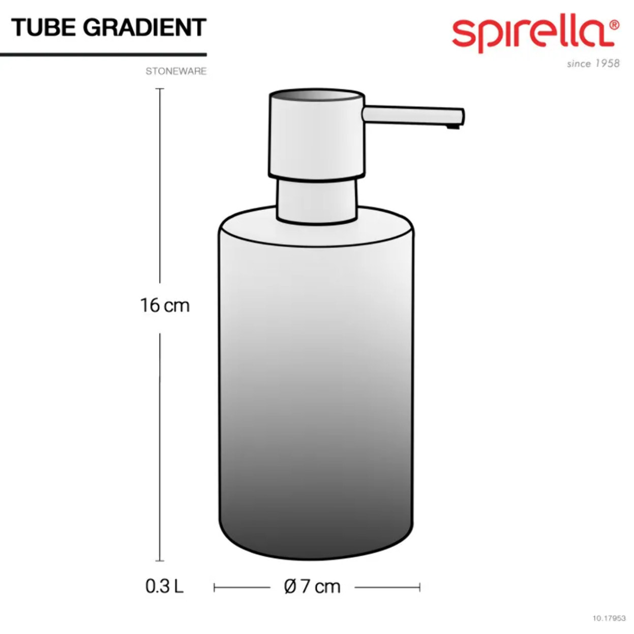 Distributeur de savon Céramique TUBE GRADIENT Noir Spirella