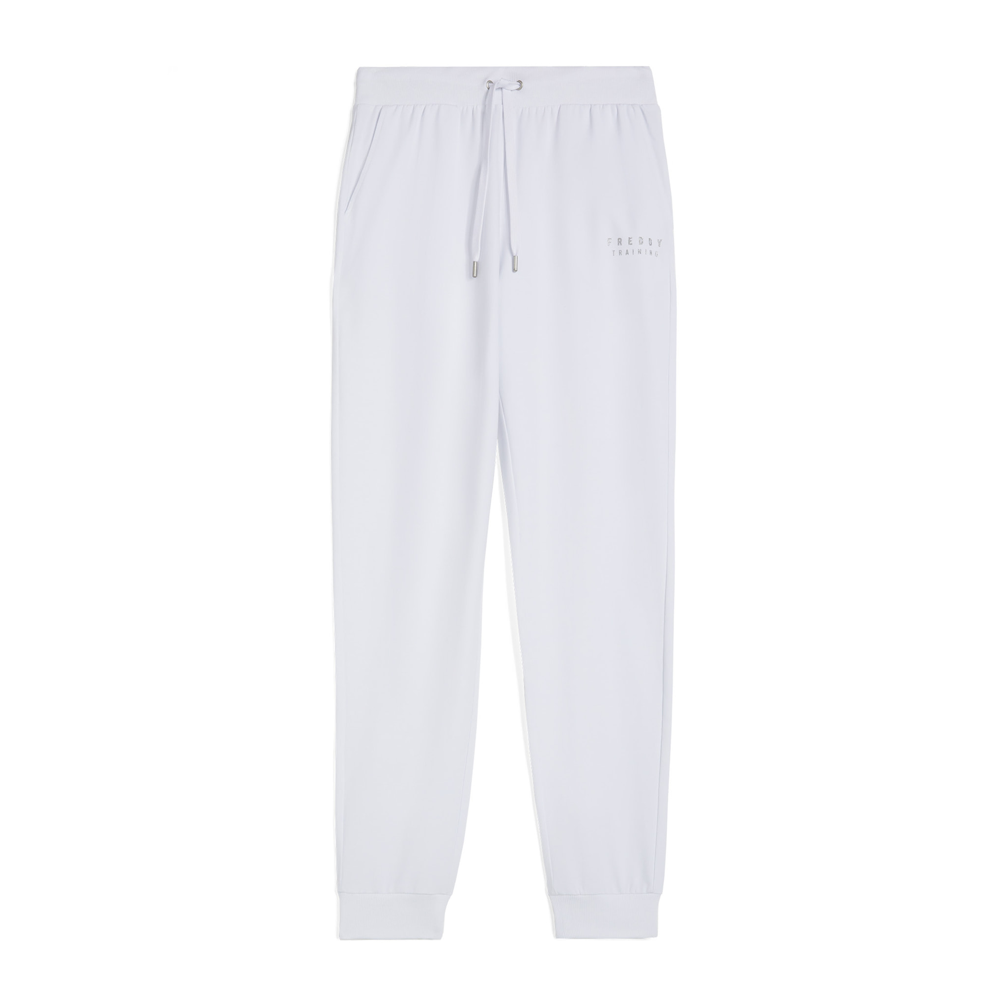 Pantaloni donna in heavy jersey stretch fondo a polsino