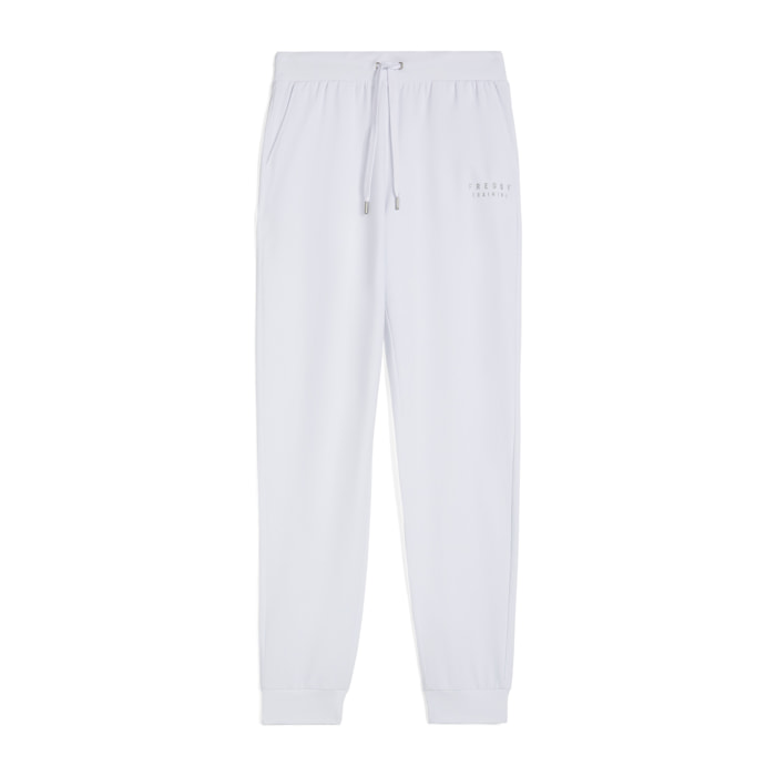 Pantaloni donna in heavy jersey stretch fondo a polsino