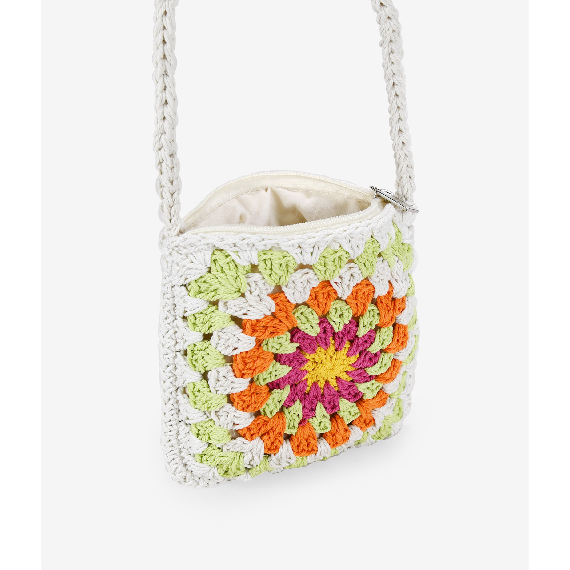 Bolso crochet pequeño verde y multicolor