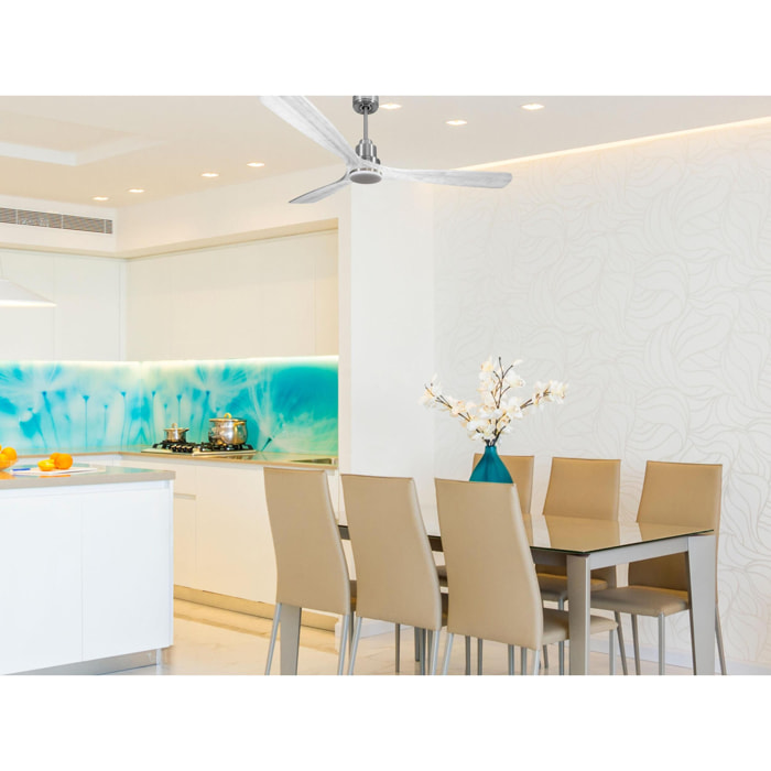 Ventilador de techo Modo Invierno/Verano Termostato Dimable Wifi Motor DC Techos Inclinados Mando a Distancia Luz tres tonos Hypersilence Memoria MadeiraD166C04LED64552 PURLINE