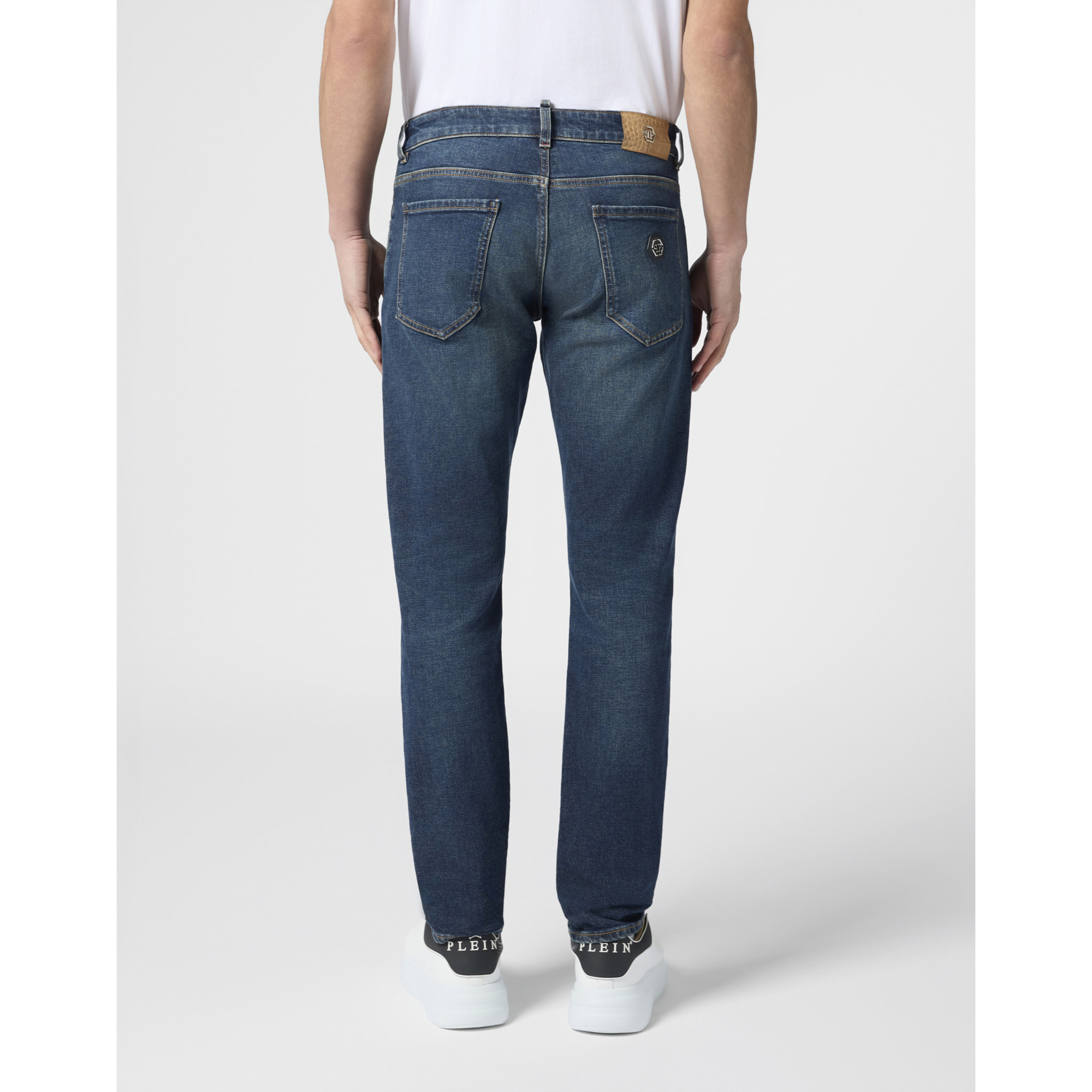 PHILIPP PLEIN Super Straight Cut Jeans Basic Cocco Label