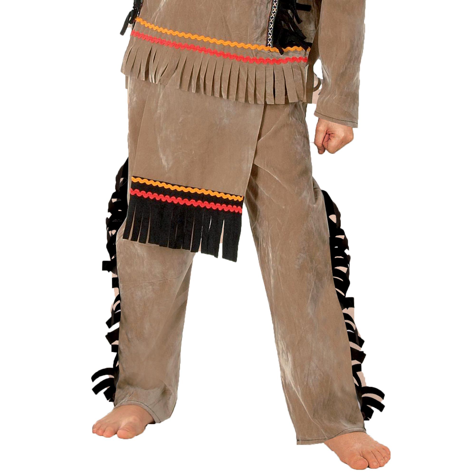 Costume Carnevale Indiano Apache Beige Rosso Nero Bambino