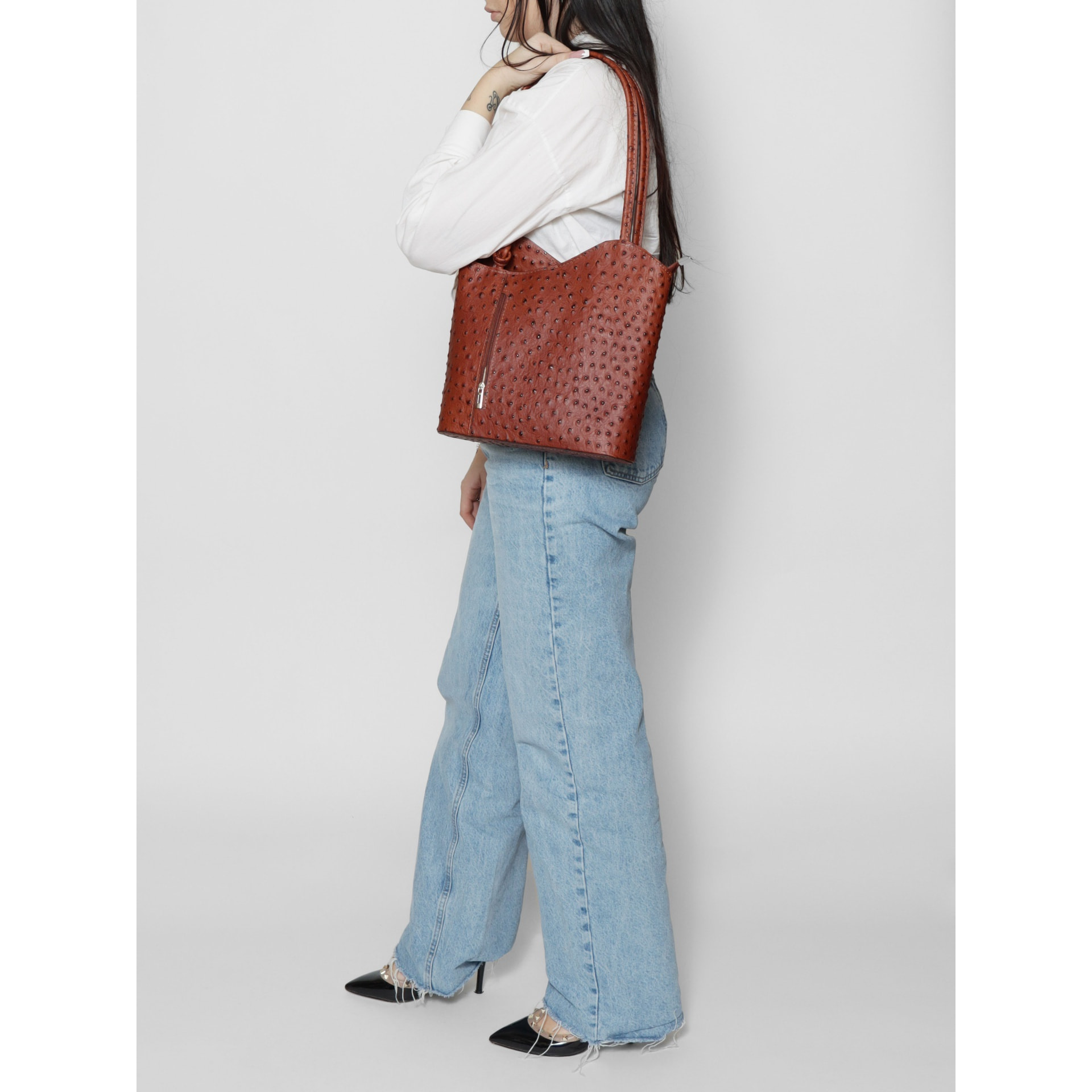Zaino da donna in vera pelle - Modello Chanel - 28.0 x 25.0 x 9.0 cm