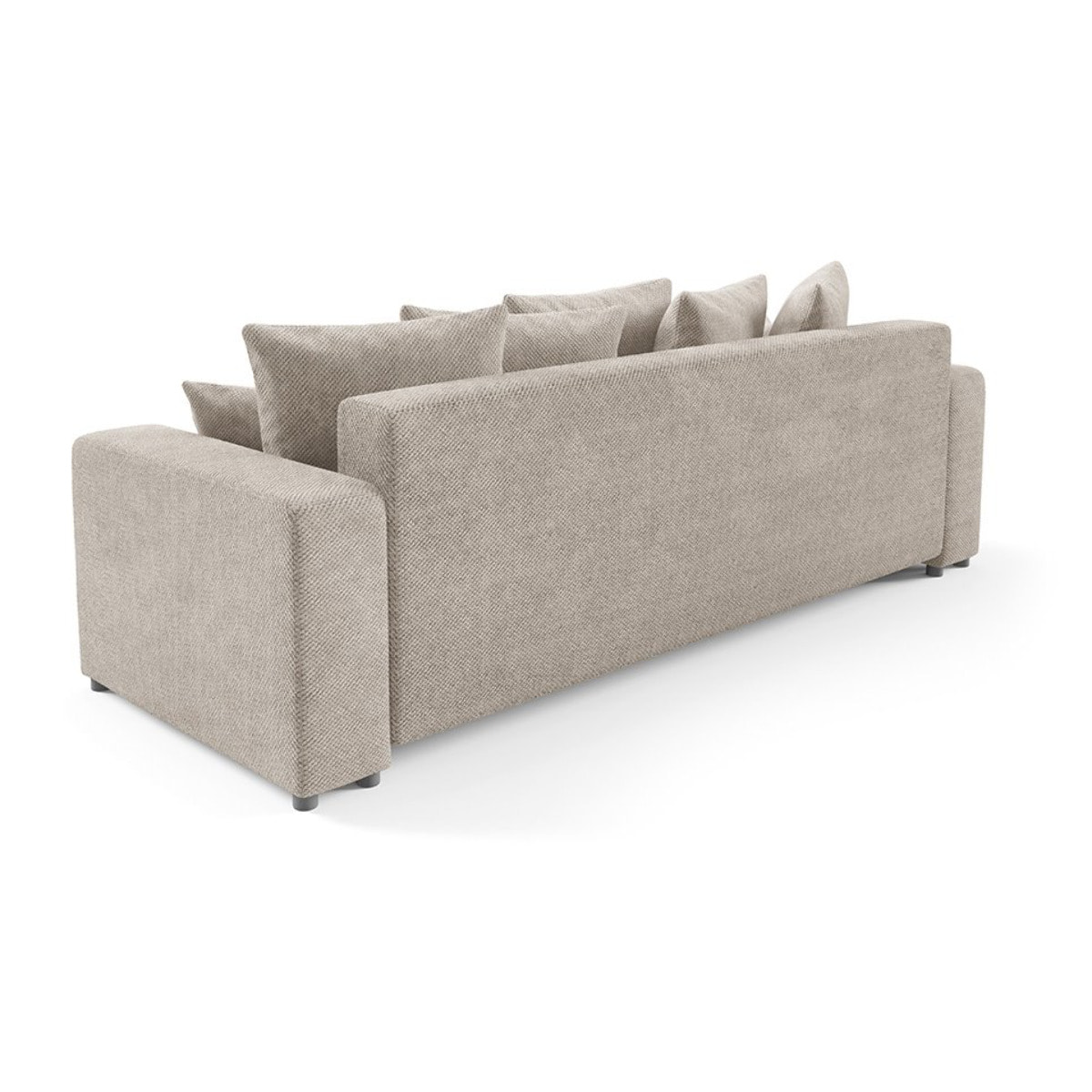 GLORIA - Canapé droit convertible 3 places en tissu beige
