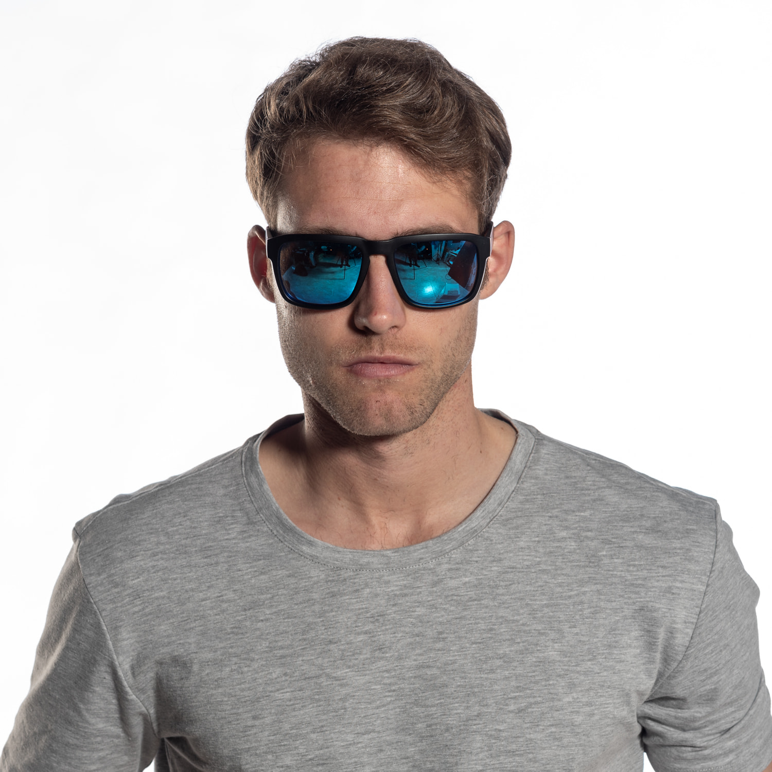 Gafas de sol OCEAN BIDART - Negro mate / Revo azul cielo
