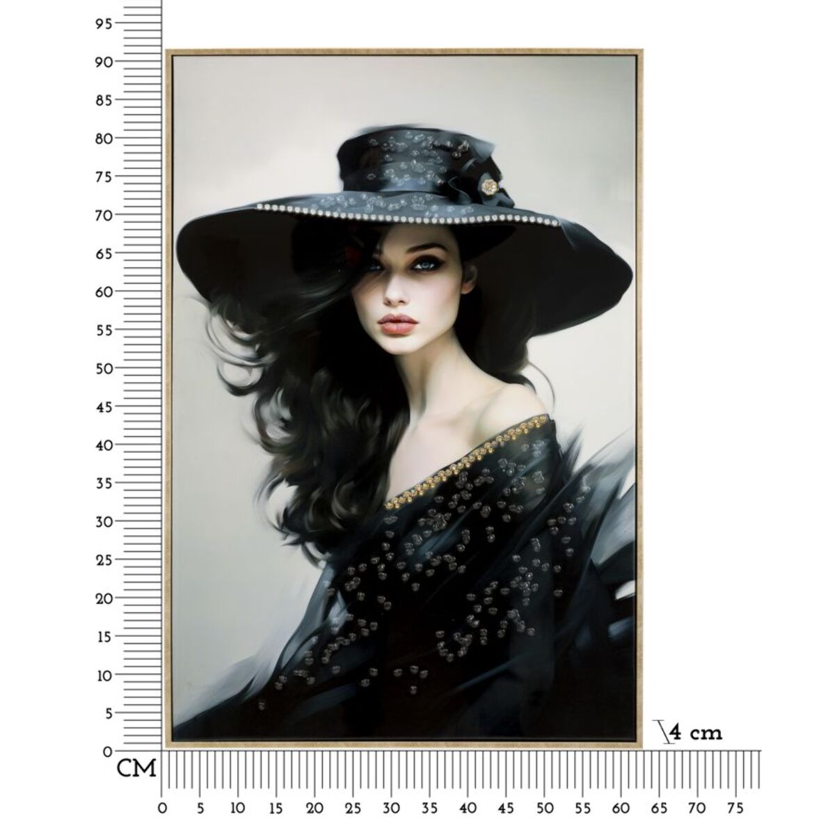 DIPINTO SU TELA LACCATO DORI C/CORNICE -A- CM 62X4X92