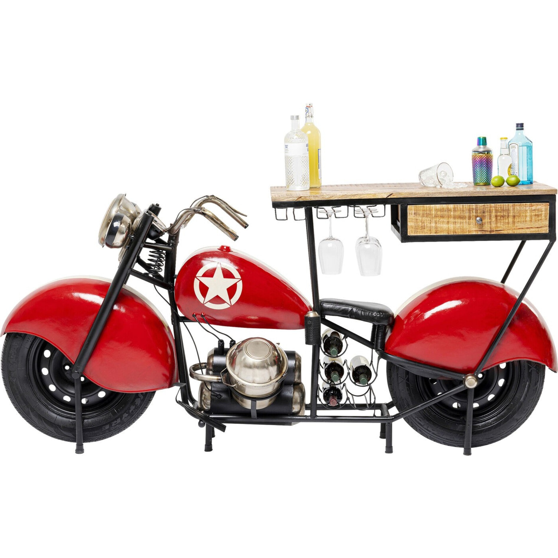 Table de bar moto rouge Kare Design