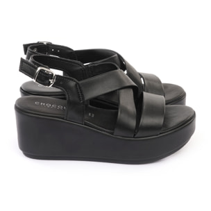 SANDALO ZEPPA INCROCIATO NERO