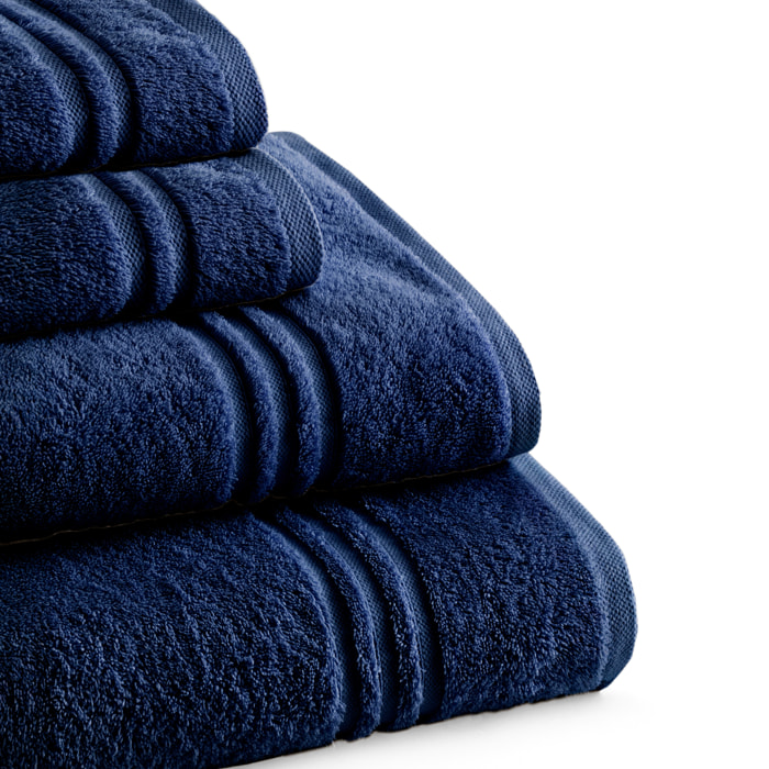 Set de serviettes éponge 100% Coton Éponge Peigné - 700 g/m2 MARINE
