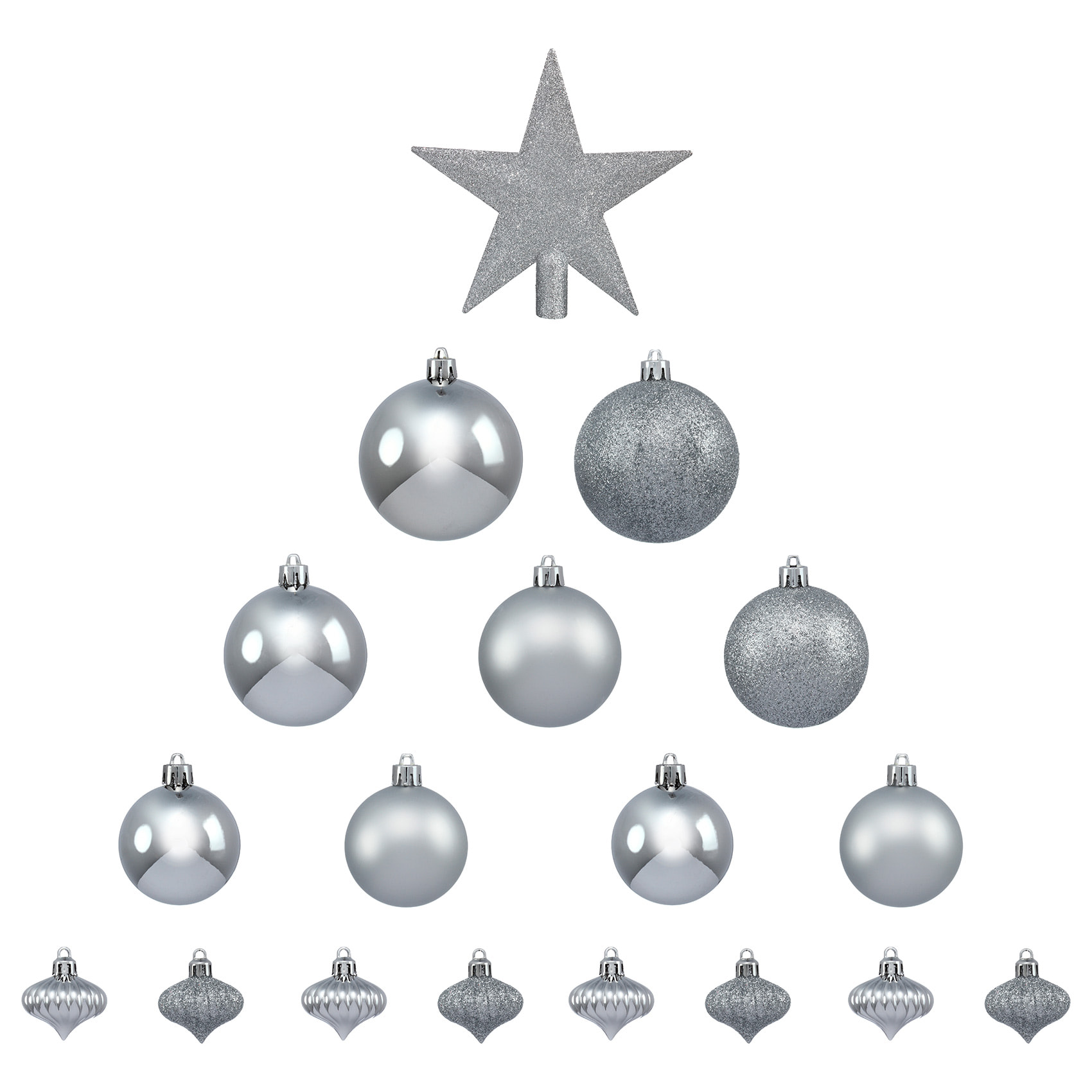 Kit de décoration pour sapin de Noël - Argent