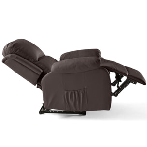 Armand - fauteuil relax électrique en simili - Marron